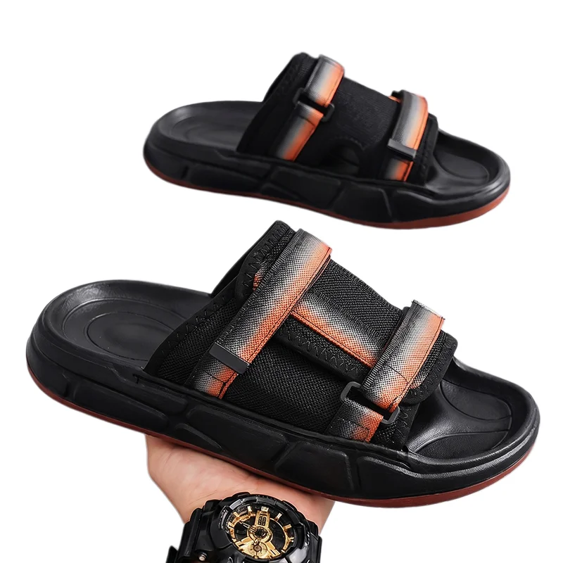 Simple Minimalist Men Open Toe Slippers Breathable Comfortable Easy Clean Design Home Bath Pool Side Daily Footwear