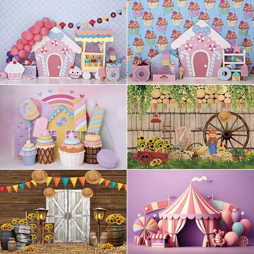 

MOON.QG Teddy Bear Birthday Photography Backdrop Flowers Rainbow Balloon Photozone Background Children Studio Photozone Supplies