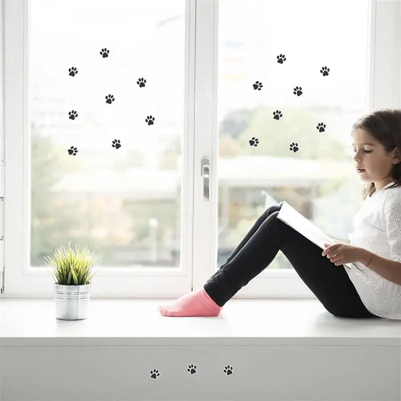 ملصقات مخلب الكلب أقدام جدار صائق نافذة لسيارة الكرتون الأطفال DIY المغلفة ورقة ألعاب الحيوانات الأليفة الكلاب الصغيرة