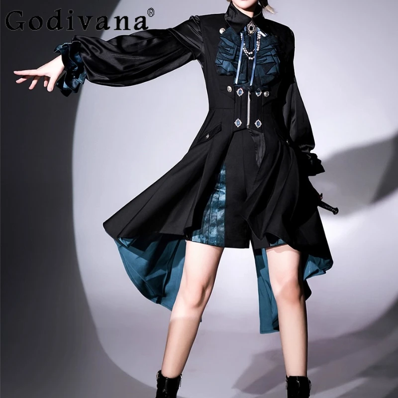 2025 Summer Lolita Turn-down Collar Short Sleeve Irregular Shirt New Ruffles Puff Sleeve Versatile Personalized Women's Top