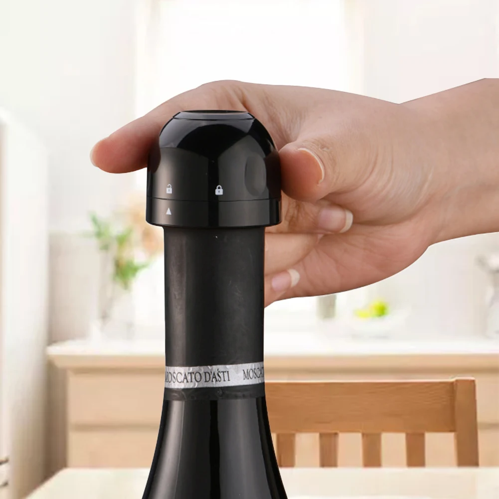 Tapón de botella de vino tinto con bloqueo de giro, Mini tapón sellador, reutilizable, a prueba de fugas, para champán, conservar la frescura