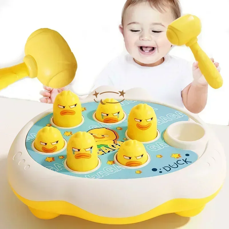 Duck/Frog/Pig Baby Toy Montessori Learning Game Educational Puzzle Gift for 12 24 Months Toddler Boy/Girl with Hammer