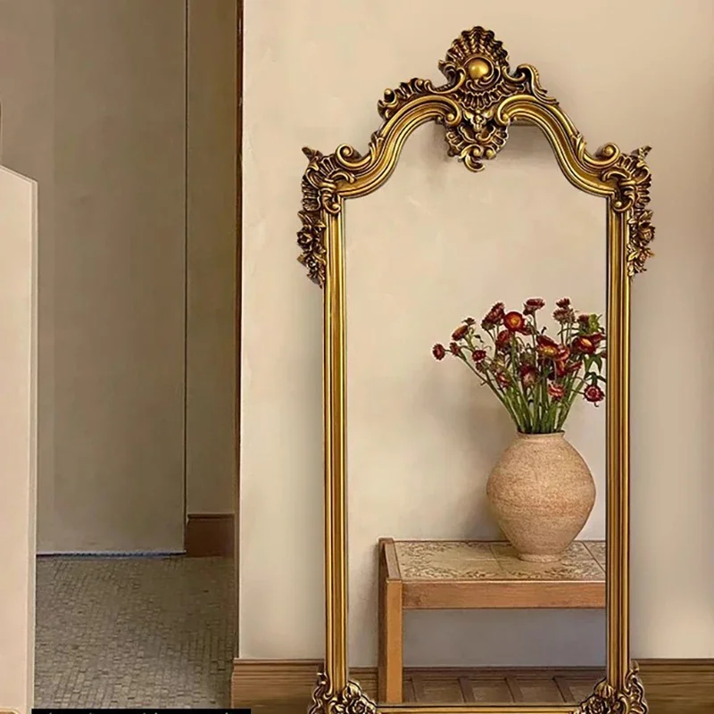 Northern Europe Floor Mirrors Vintage Standing Big Full Body Decorative Mirrors Home Bedroom Long Espelhos Decorativos Mirror