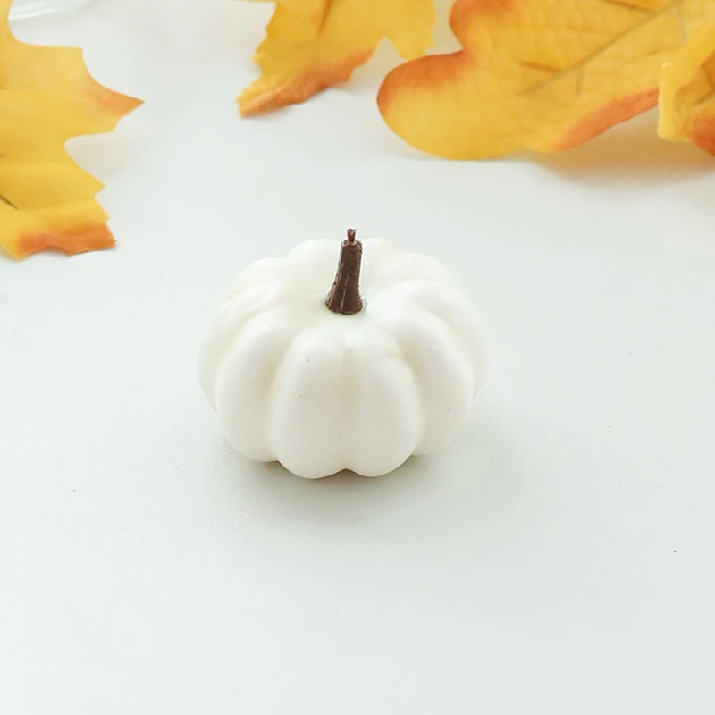 6PCS/Lot White Simulated Pumpkin DIY Materials for Harvest Thanksgiving Halloween Home Party Atmosphere Decoration Handcraft ZYF - view 5