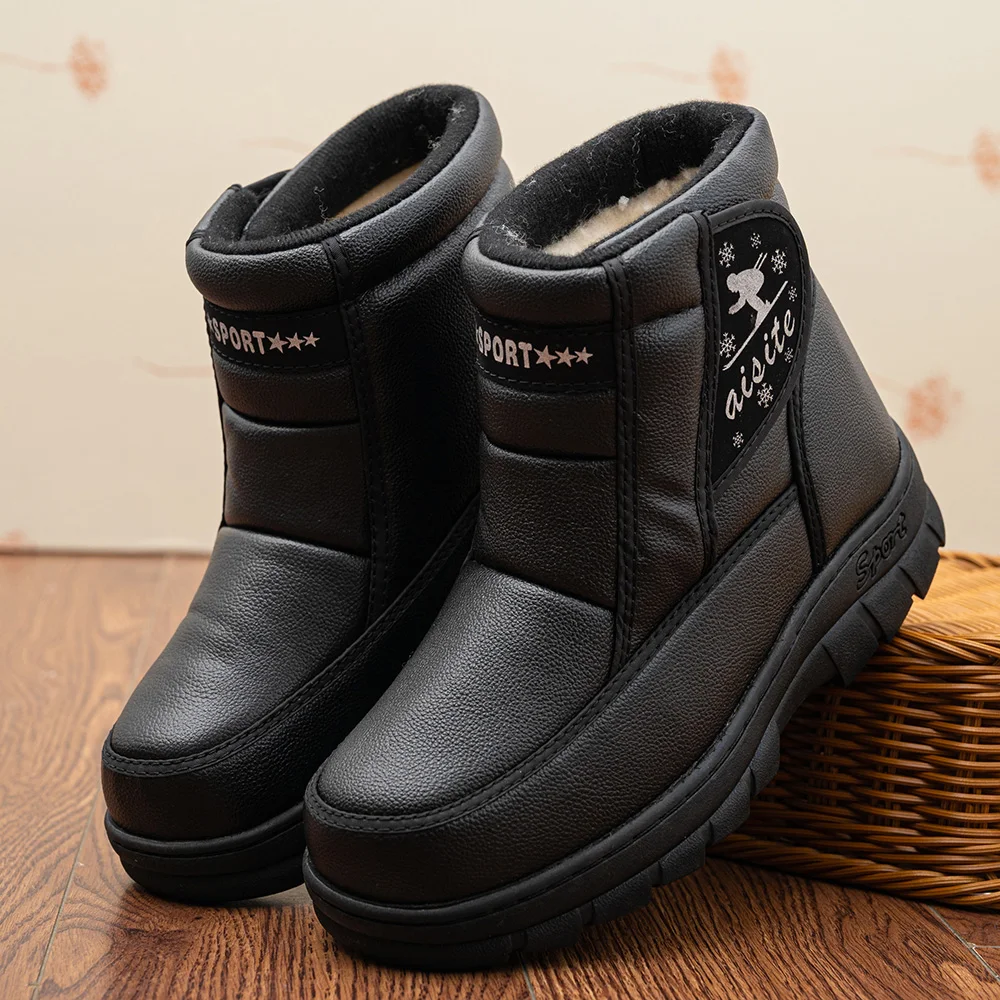 Winter Snow Boots Platform Men Boots Antislip Plush Men Casual Shoes Warm Fur Male Ankel Boots Waterproof Men Shoes Plus Size