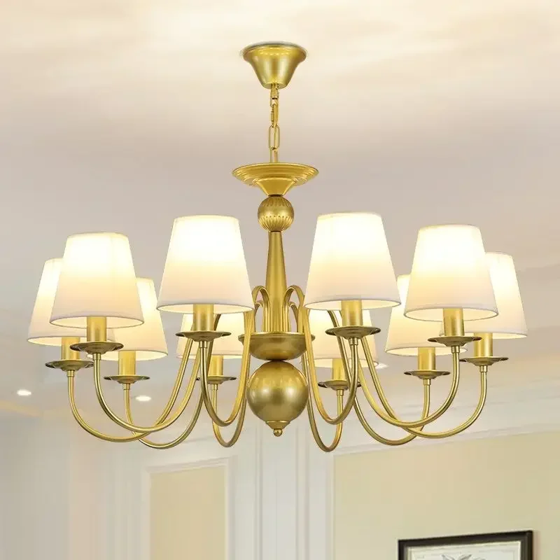 

Vintage American Iron Chandelier - White/Black/Blue LED Candle Holder Lamp, Retro Lighting for Wedding/Kitchen/Bar/Cafe