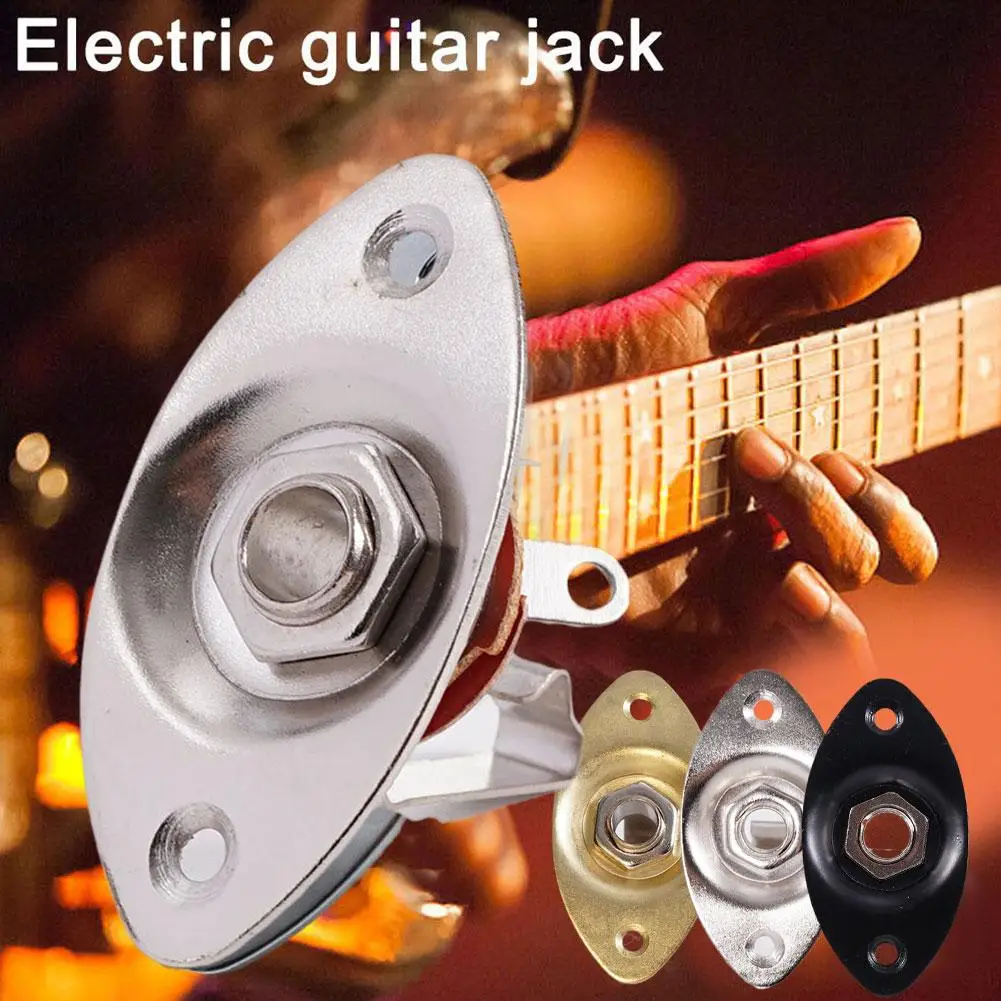 

Hot High Quality 1pcs Oval Output Jack Plate Jackplate Socket W/Jack for Electric LP Guitar Useful golden/ silvery/ black