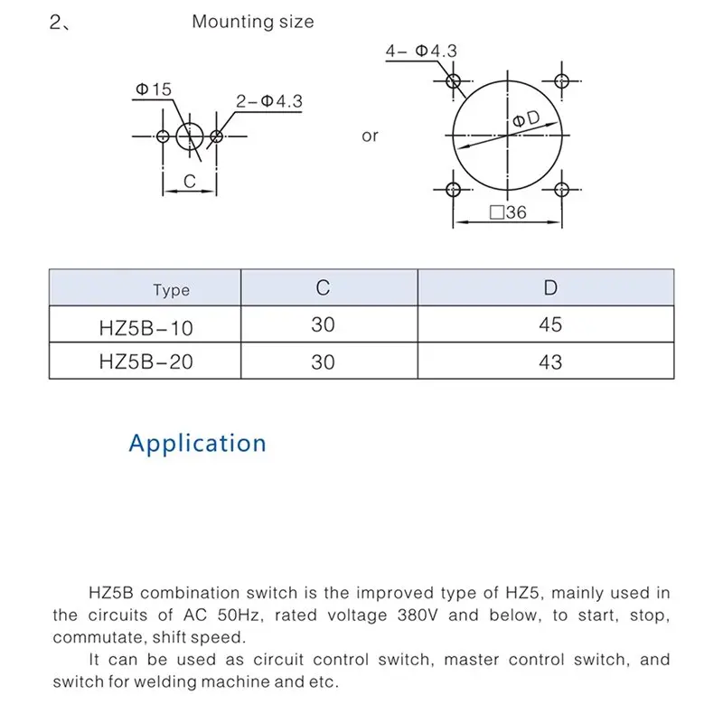 【LIMITED TIME DISCOUNT】HZ5B-20/4 Control 3 Position Rotary Switch New Dual Power On-OFF-On 20A Silver Contact Cam Switches Label