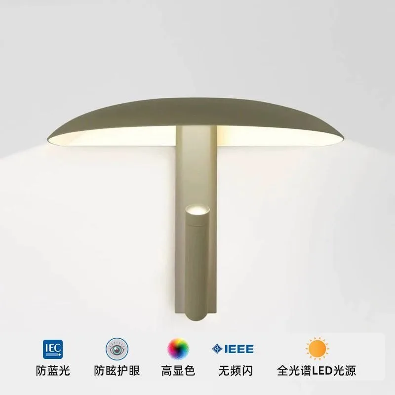 

Modern Wall Lamp 2 LEDs Black Orange Green Metal With Switch Mushroom Bedroom Dining Room Shop Rotatable Dropshipping