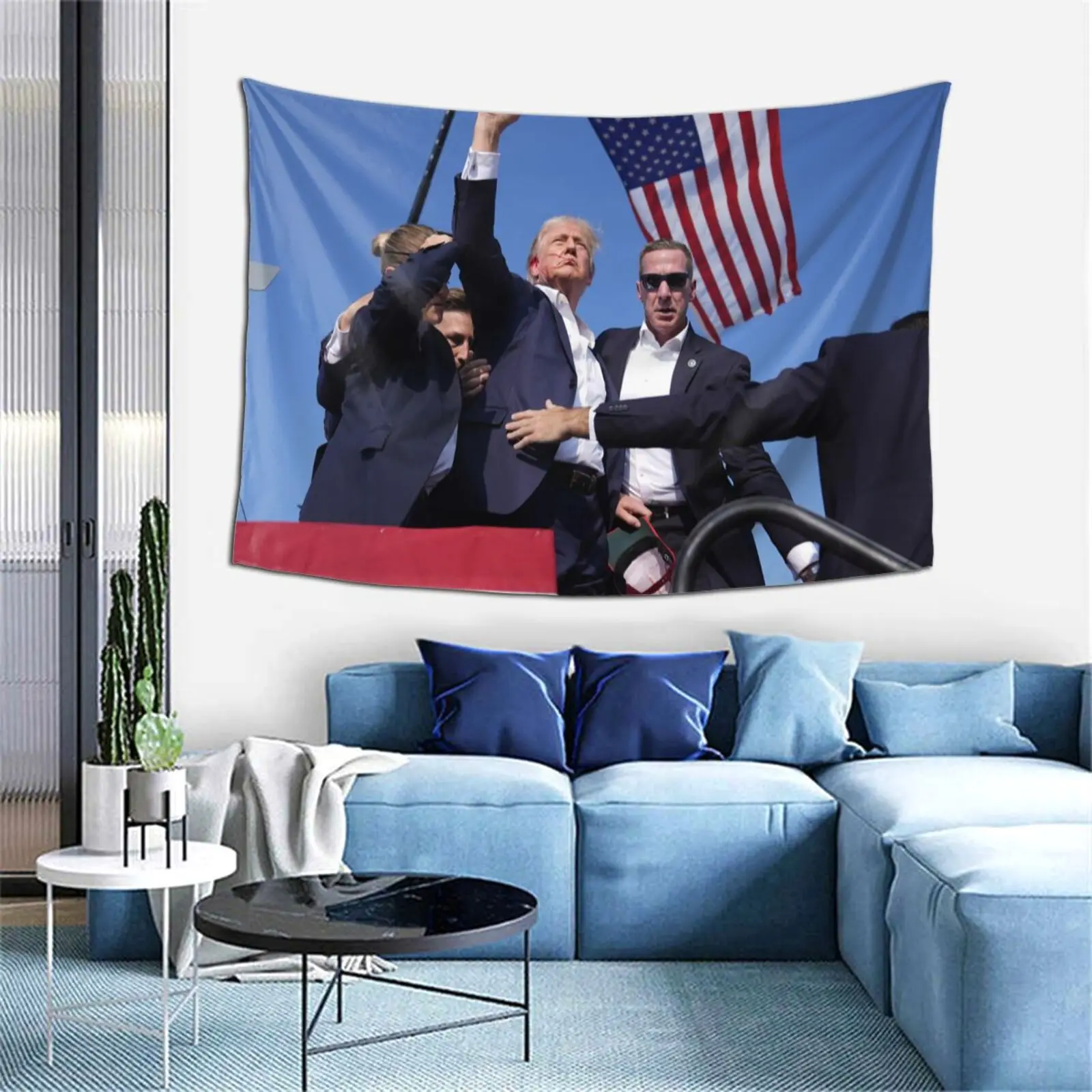 Trump Tapestry Wall Art Hanging USA 2024 Election Support Room Decor Home Decoration Aesthetic Large Fabric Bedroom LivingRoom