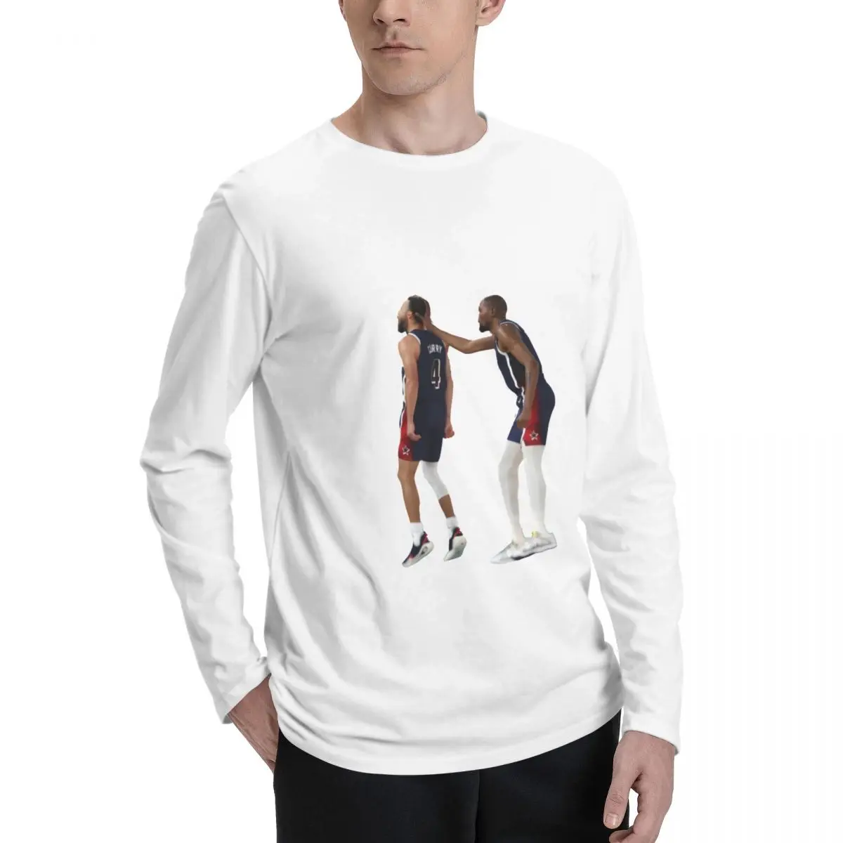 Hot Sale Steph-Curry Kevin-Durant T-shirt High Quality Cotton Men Long Sleeve T-shirts Tops