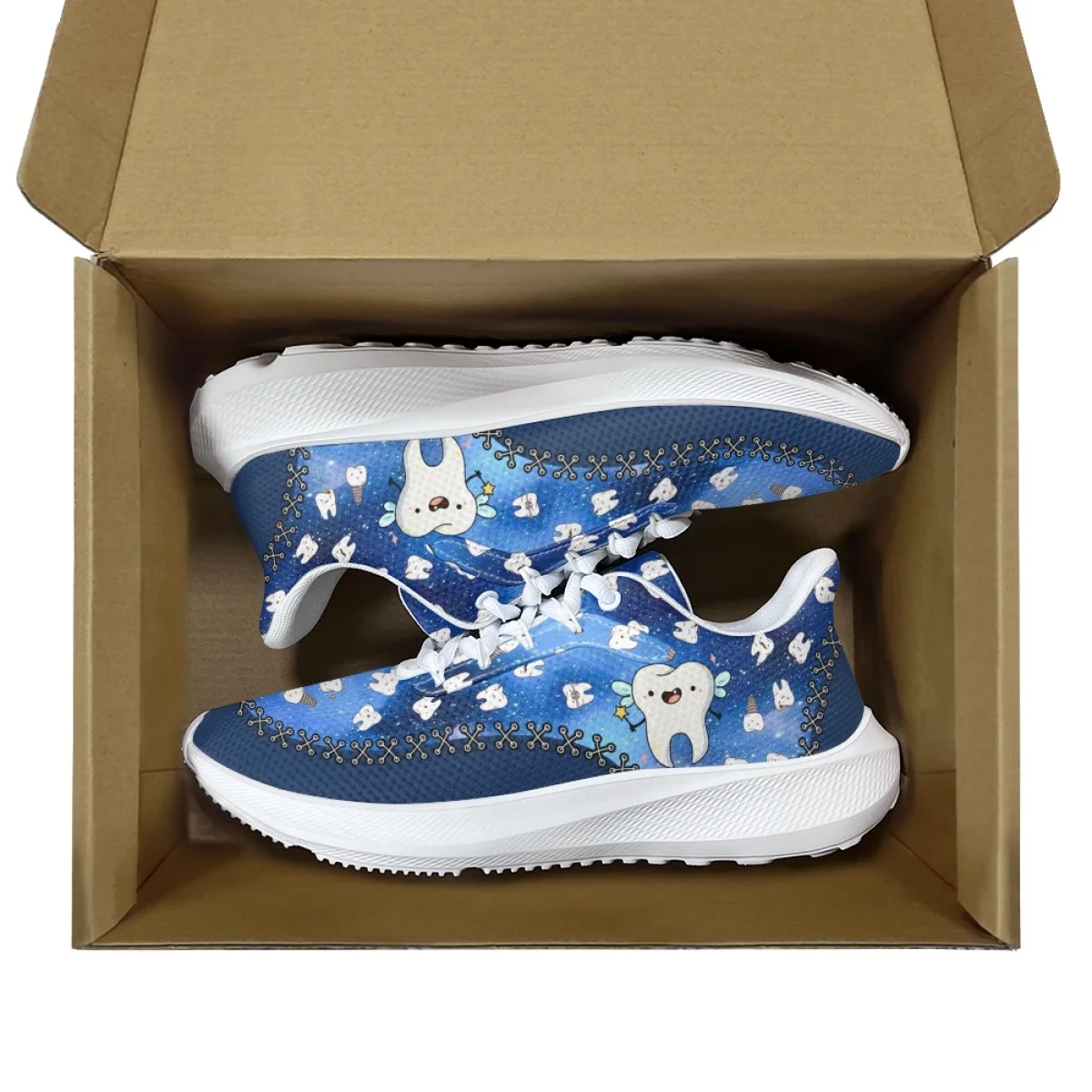 Protecting Teeth Dentist Wings Pattern Ladies Spring Autumn Round Toe Vulcanized Shoes Brand Design Comfortable Soft Sneakers