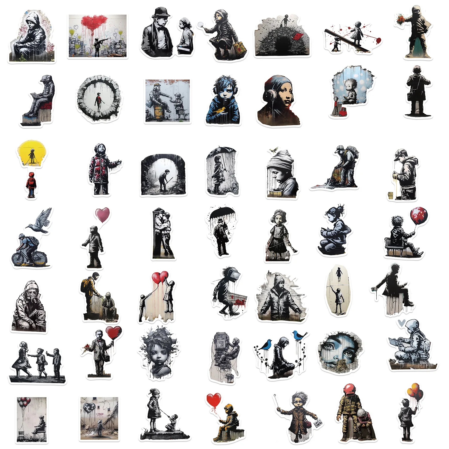 10/30/50Pcs Banksy Abstract Art Style Sticker For Suitcase Skateboard Laptop Luggage Fridge Phone Car Styling DIY Decal Sticker