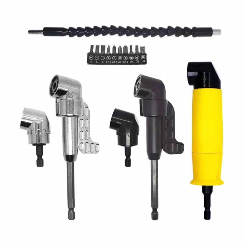 90/105 Degree Right Angle Driver Screwdriver 1/4 Hex Shank Wrench Drill Bit Magnetic Socket Holder Power Drill Screwdriver Tool