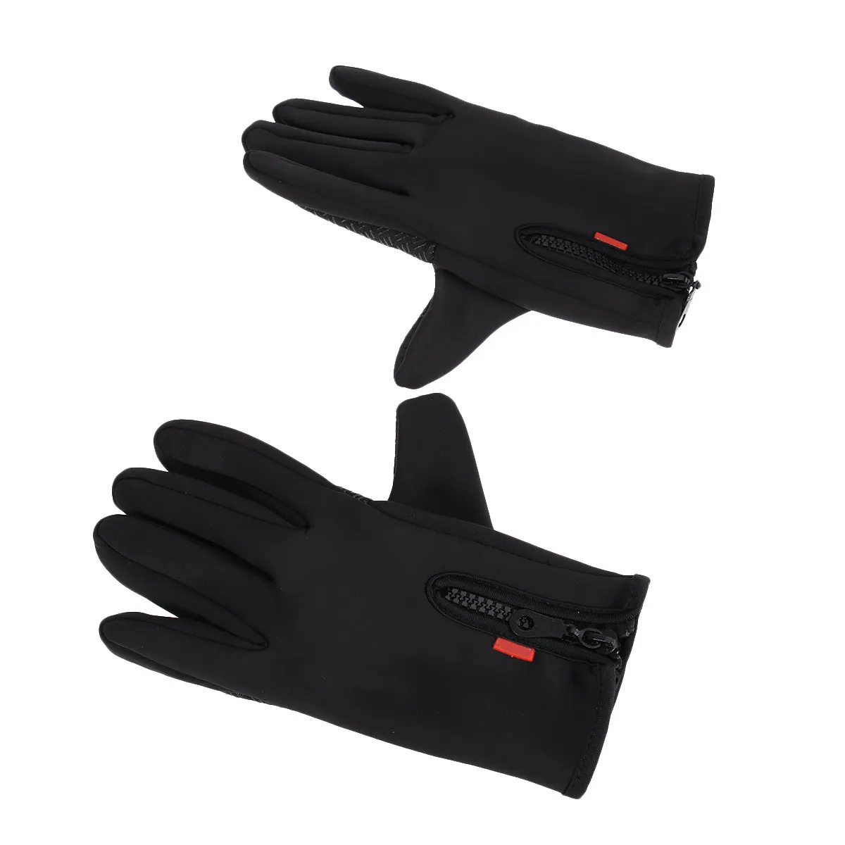 

Black Medium Winter Warm Fleece Lined Touch Screen Wrist Gloves Solid Fashion Full Finger Windproof Outdoor Running