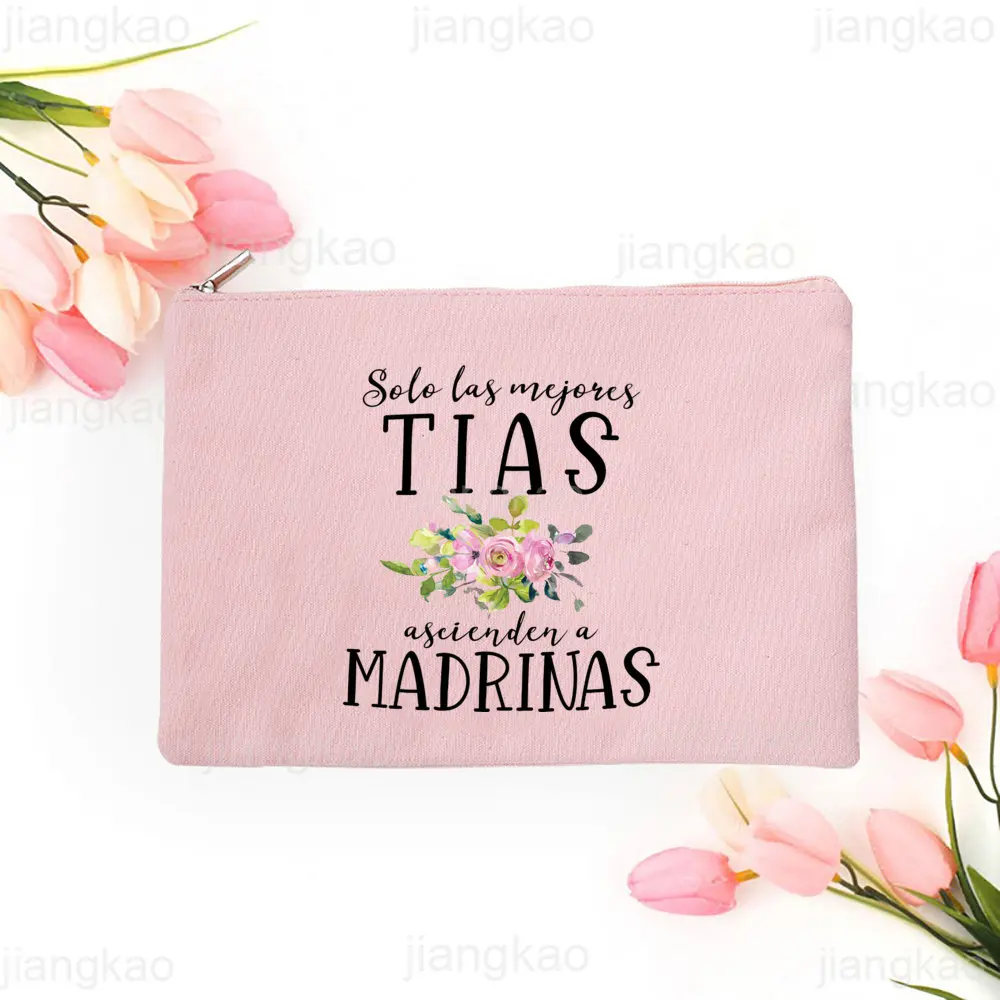 Best Godmother In World Print Make Up Bag Women Travel Neceser Cosmetic Bag Travel Toiletry Organizer Zipper Pouch Madrina Gifts