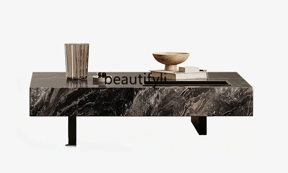 Simples moderno Slate Tea Table, High Sense Slate, Praça Coffee Table, pequeno apartamento, Designer
