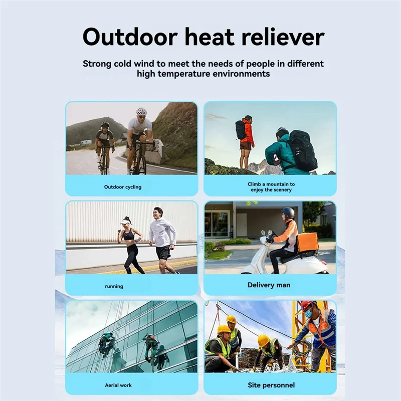 Ventilador de cintura de enfriamiento, ventilador portátil que cuelga la cintura para viajes de acampada, para enfriar acampar al aire libre, negro