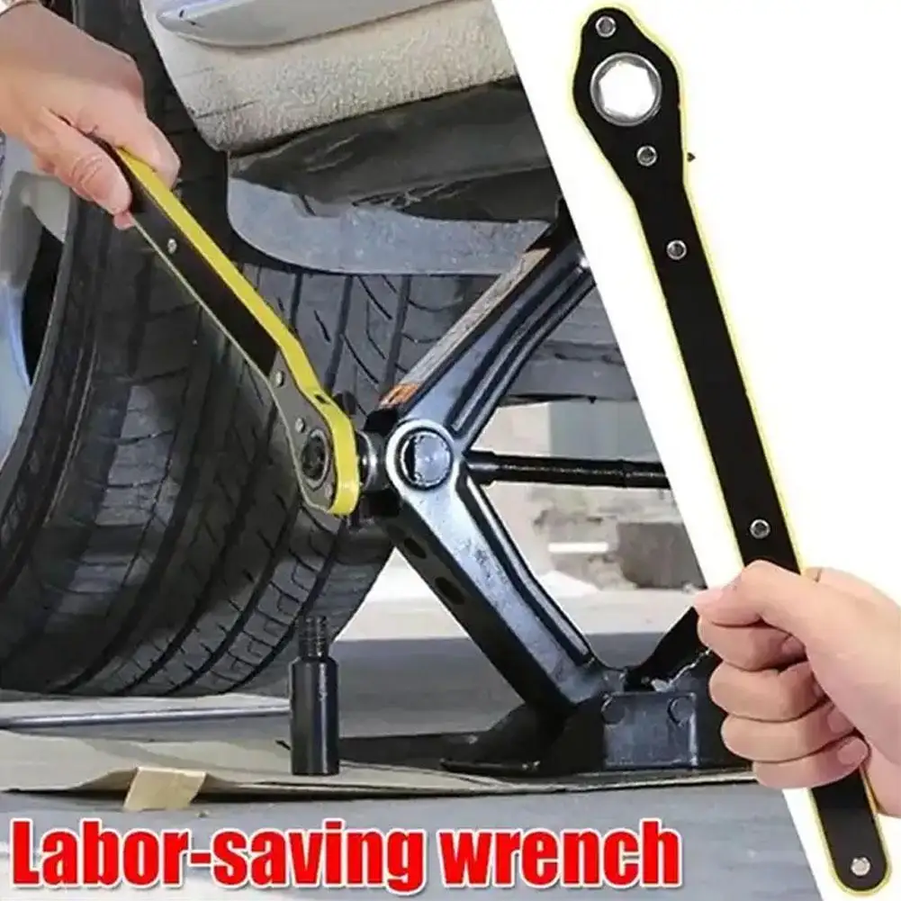 Car Labor-saving Jack Ratchet Wrench Effortless Wrench Wrench Cross Car Handle Repair Labor-saving 2023 Shaped Too U9T3