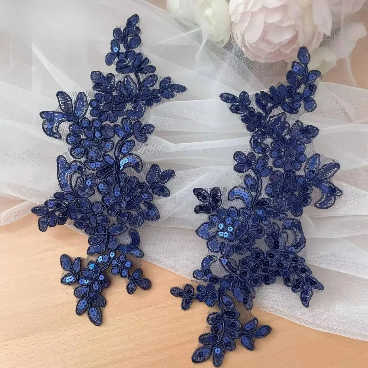 Paillettes en dentelle multicolores avec bordure, patchs de fleurs miroir, chaussures de mariage DIY, accessoires de couture pour couvre-chef, 20 pièces