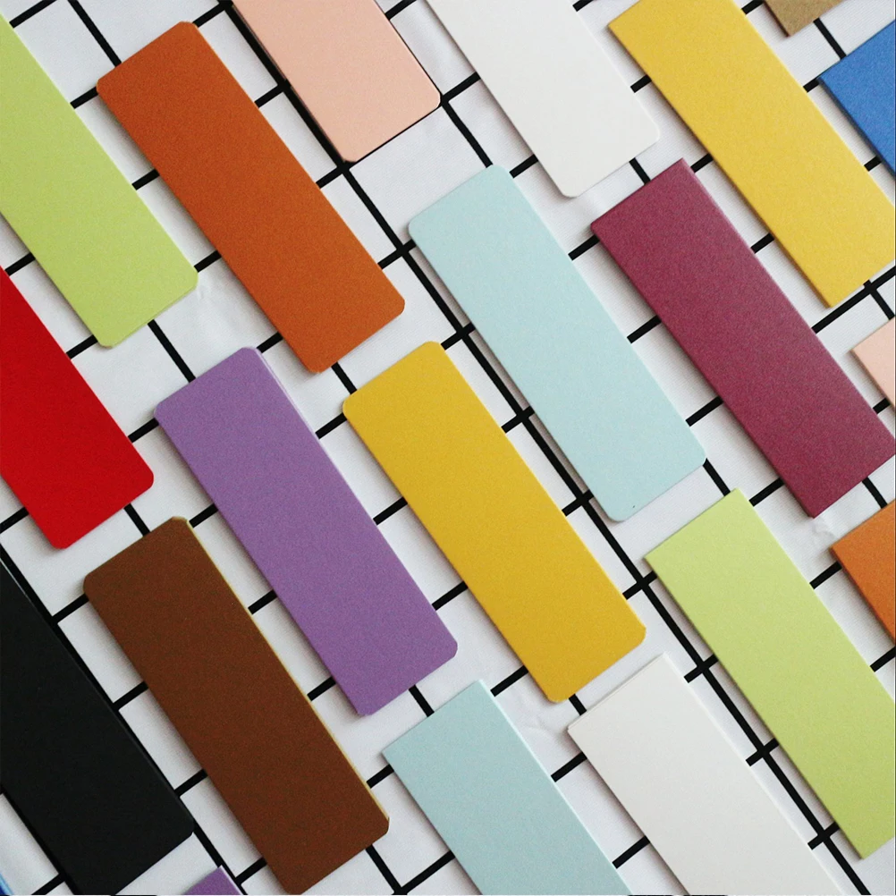 

50 Pcs DIY Bookmarks Paper Simple Blank Colorful Kraft Stationery Gift Decorative Reading Accessories Bookmark