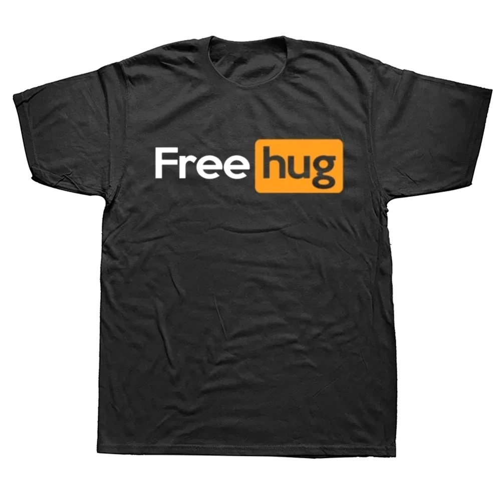 Free Hugs and Maybe A Kiss Graphic Print Tops Men Women Funny T-shirt Summer Hip Hop Short Sleeve Crewneck Shirts Free Shipping