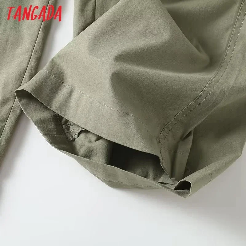 Tangada 2024 Spring Summer Women Cotton Pants Vintage High Waist Female Loose Long Trousers 4C408