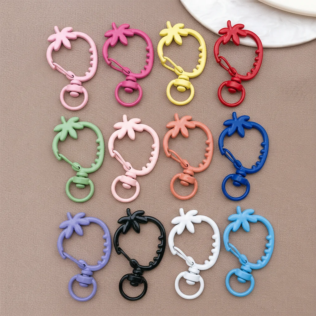 10pcs 23x38mm Strawberry Lobster Clasps Openable Snap Buckles Clasps Hooks Keychain For Jewelry Making Key Ring Findings Supplie