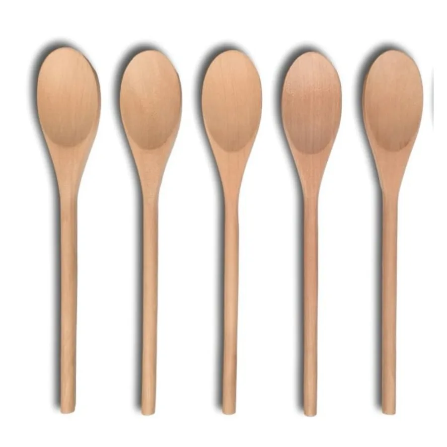 

5 PCS Wooden Spoons for Cng 12 ih Soup Spoons for Eating Mixing Stirring Tasting Food long handle Spoon for Cng and DIY