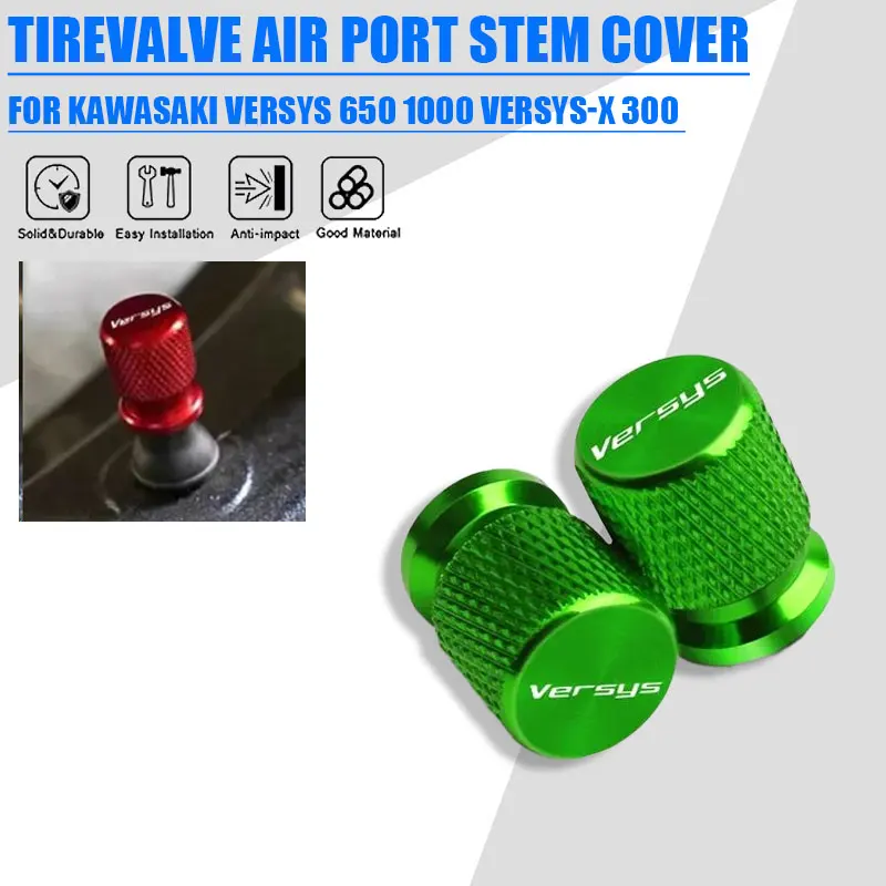 2 Pcs Motorcycle Accessories For Kawasaki Versys 650 1000 Versys-X 300 Aluminum Alloy Tire Valve Air Port Stem Cover Caps