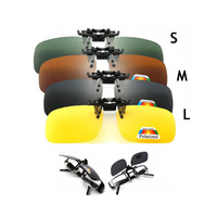 4 Color Grey Lenses Polarized Sunglasses Clip On Flip Up UV 380 Driving Fishing Night Vision Glasses Clips