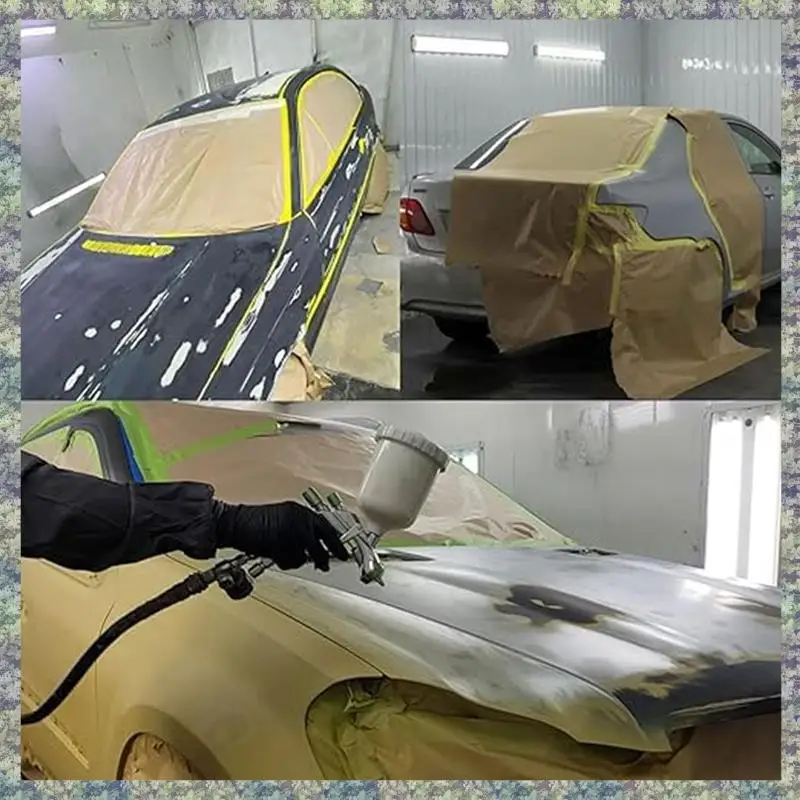 

WON Pre Taped Masking Paper For Paintingadhesive Tape & Drape Painters Paper, Automotive Paint, House Decoration, DIY