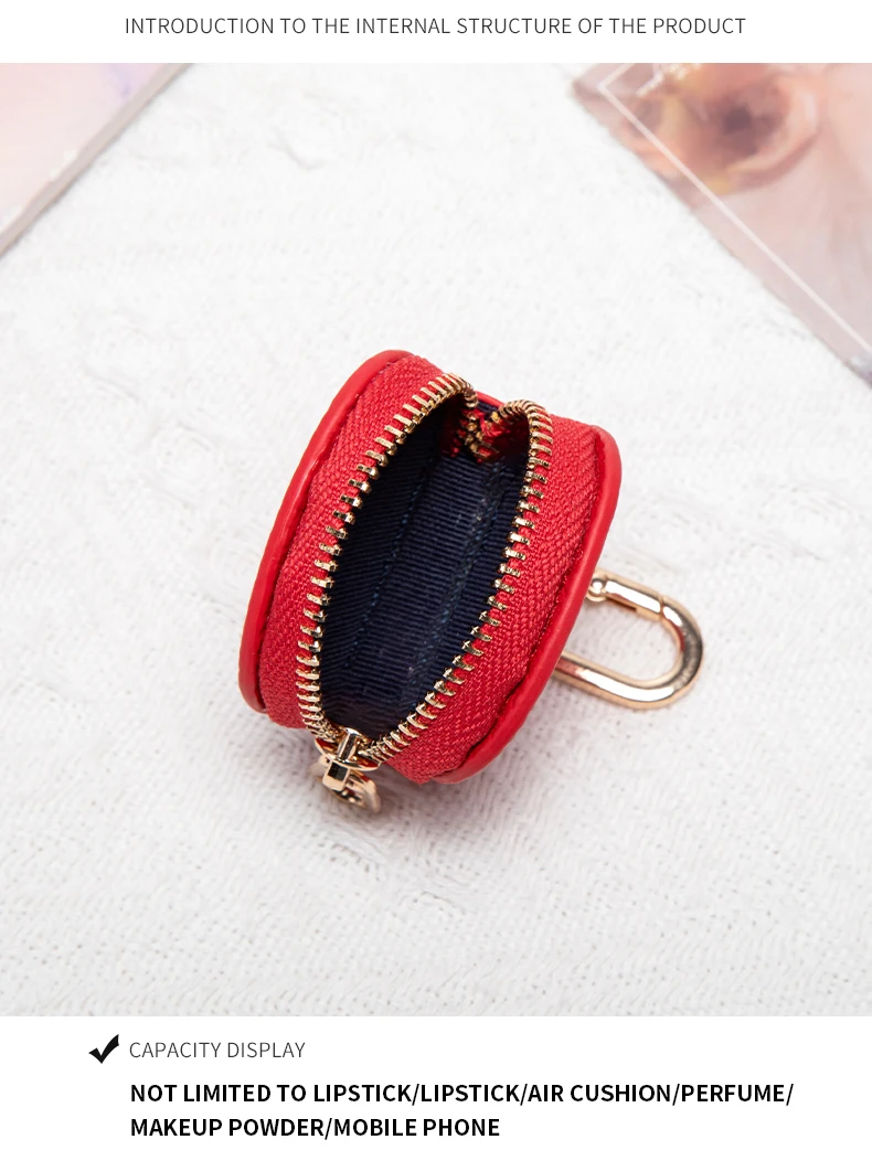 Creative Red Money Bag Pattern Coin Purse PU Leather Cute Panda Keychain Pendant Mini Storage Bag Small and Exquisite Girl's Gif