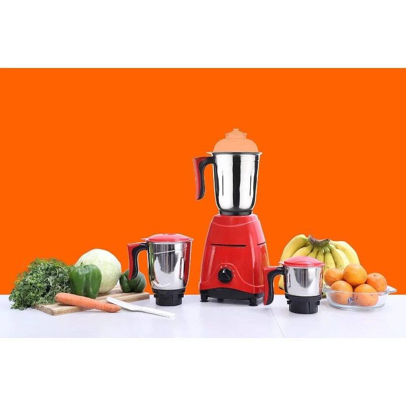 home.Indian Mixer Grinder 3 Stainless Steel Jars  650 Watts 110-Volts  Red