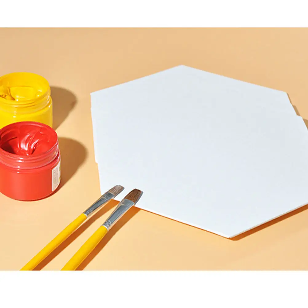 3Pcs Thickened Canvas Boards 12.5cm Side Pure Cotton Surface for Oil Acrylic Tempera Painting Classroom Hobby DIY
