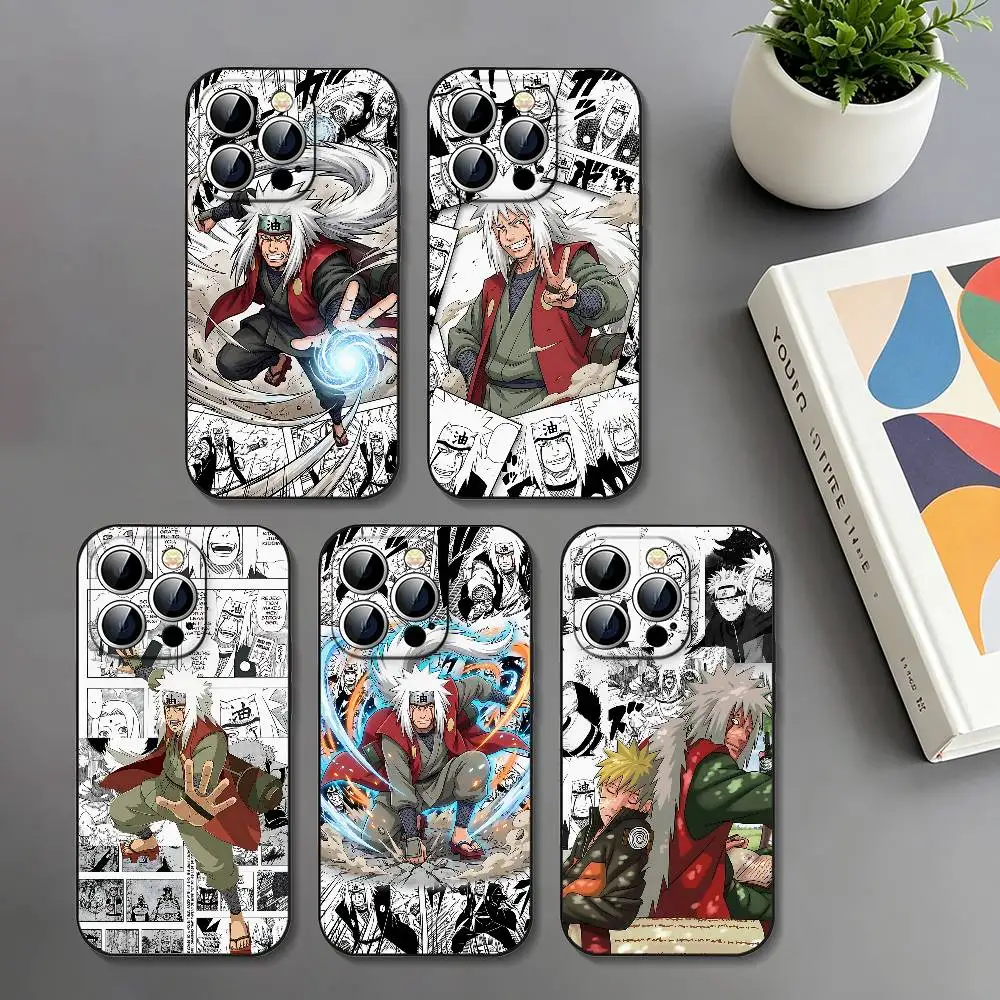 Naruto Jiraiya Cool Slim Black Shockproof Phone Case For IPhone 17 16 15 14 13 12 11 X XR XS Max Pro Max Plus Mini