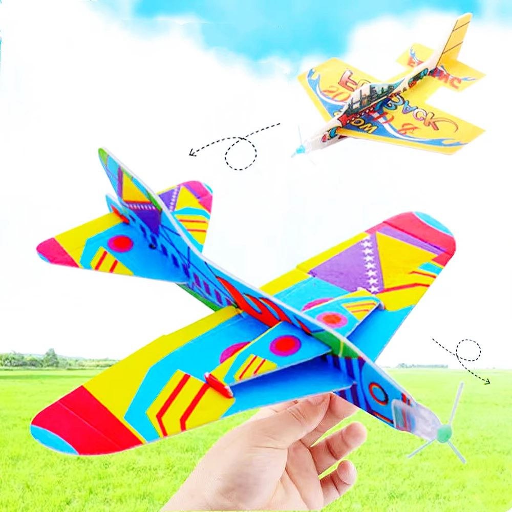 6pcsdiy kreative zusammen gebaute rotierende Flugzeuge kleine Geschenke Kinder Geburtstags feier Geschenk Werbe geschenk Baby party Pinata Füller Preis 21x21cm