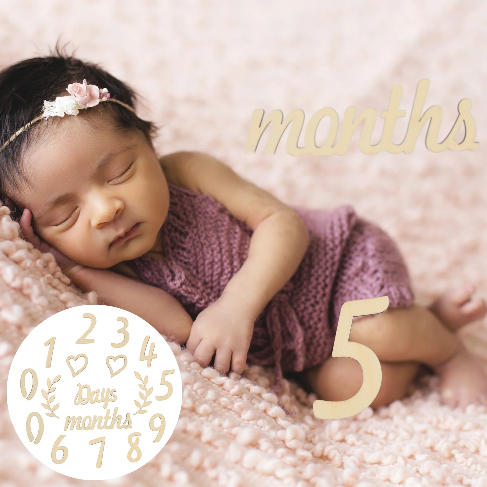 

Numbers Pregnancy Milestone Markers Photo Props Infant Growth Cards Decorate Baby Newborn