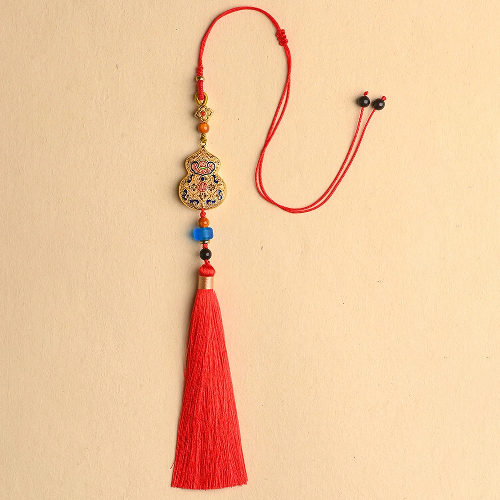 

Copper Gourd Pendant For Car Rearview Tassel Copper Gourd Pendant Mirror Hanging Ornament Car Decor Accessory