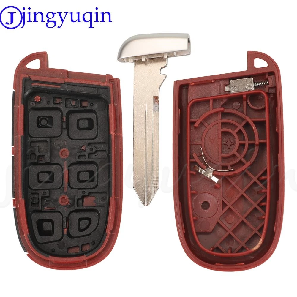 jingyuqin Fit SRT Hellcat Remote Car Key Shell Case Red For Dodge Dart Challenger Charger Durango Journey For Jeep Chrysler 300