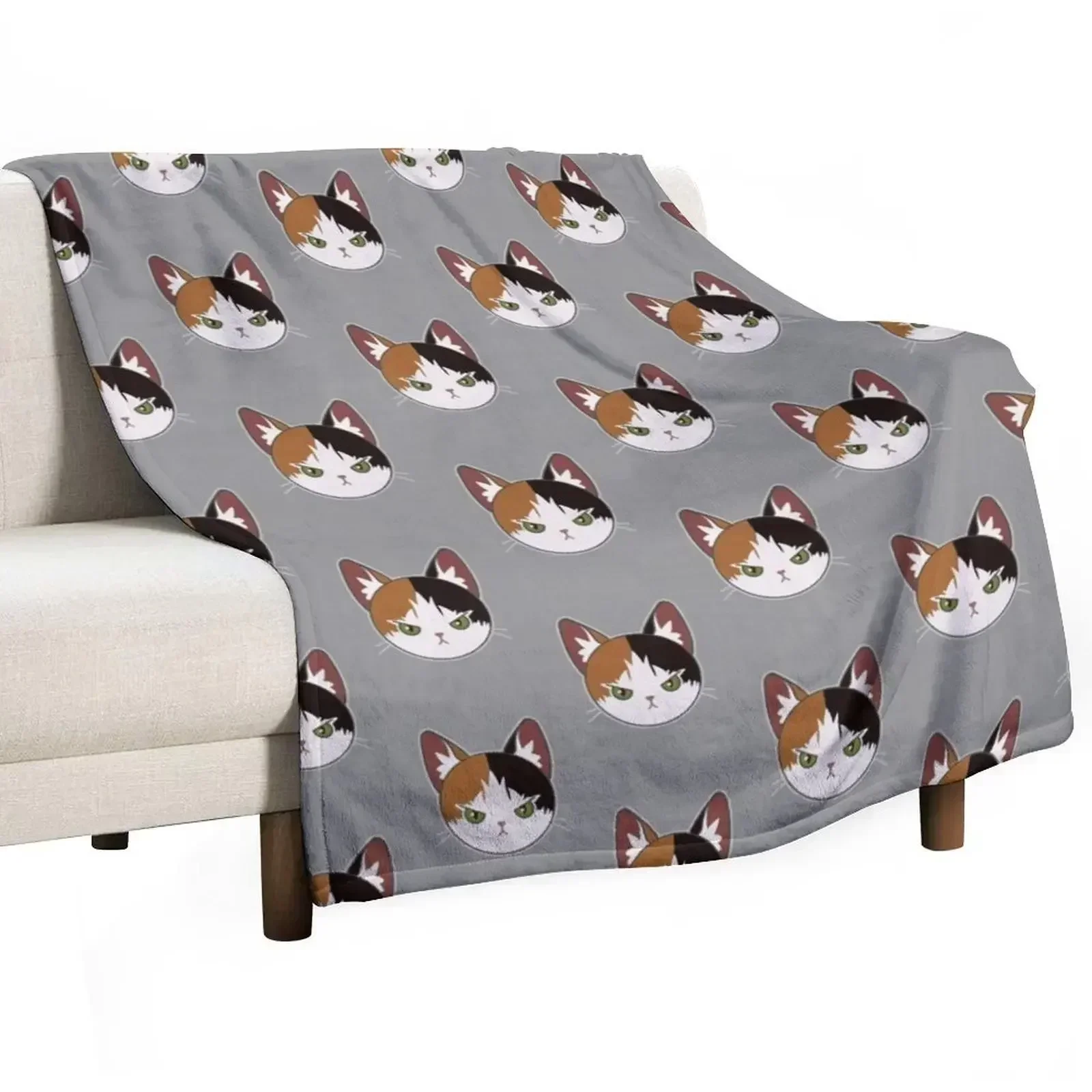 Calico cat Throw Blanket Tourist Thermals For Travel Blankets For Bed Furry Cute Plaid decorative Blankets