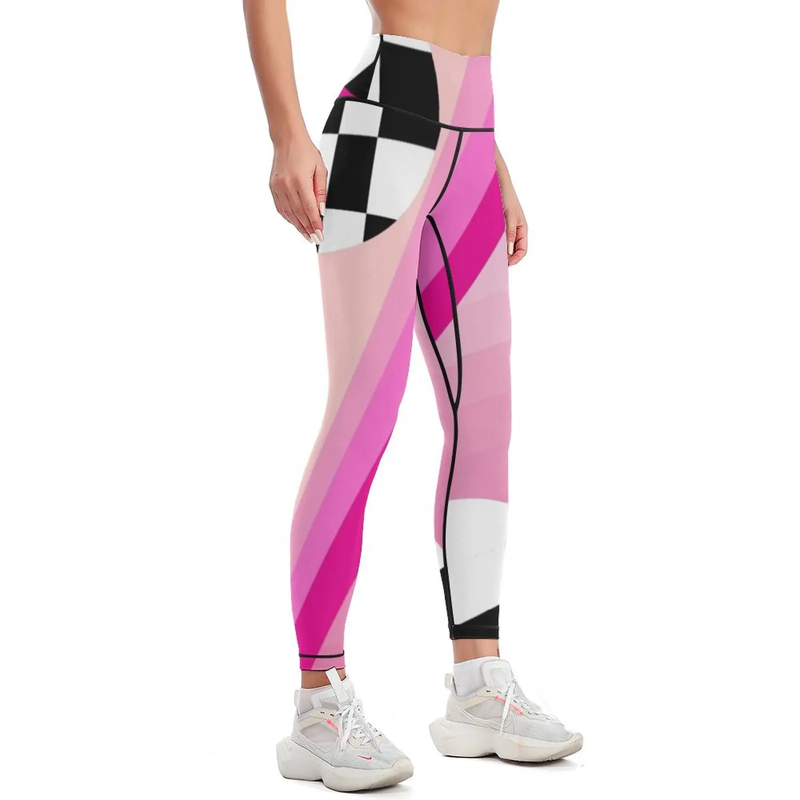 Ediemagic Pink New wave Leggings Sweatpants sport legging Womens Leggings