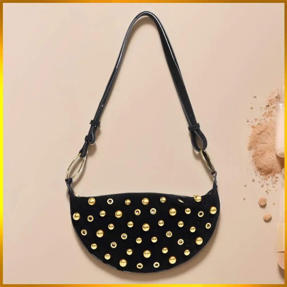 

Women Retro Rivet Shoulder Bag Large Capacity Trendy Crossbody Bag Vintage Sling Bag Travel Shopping Work Bag