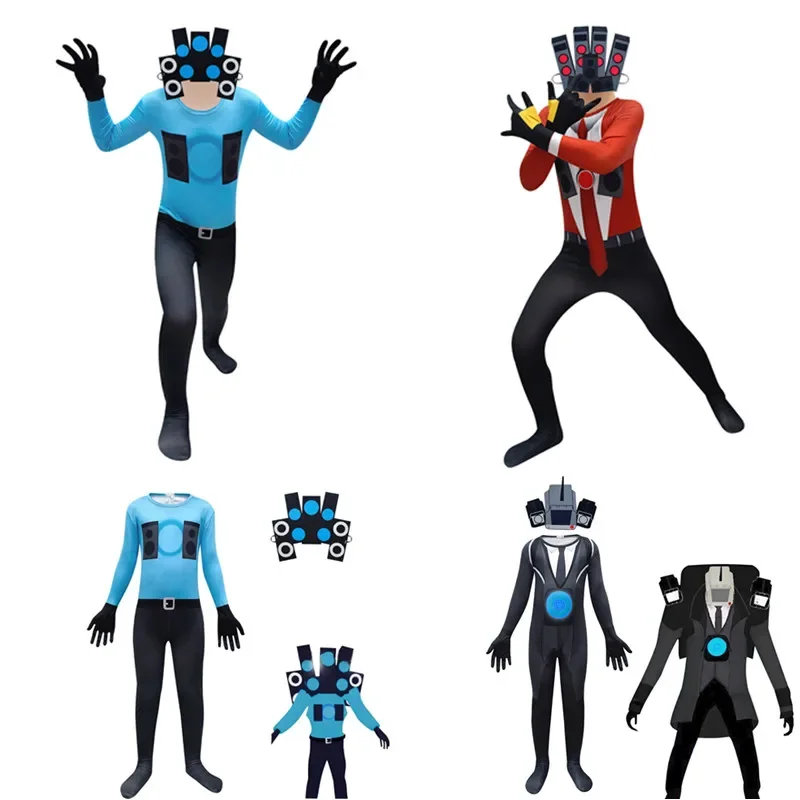 Kids Halloween Skibidi Tv Man Cosplay Skibidi Recorder Cosplay Game Costume Speaker Man Camcorder Man Costume Game Garment Suit