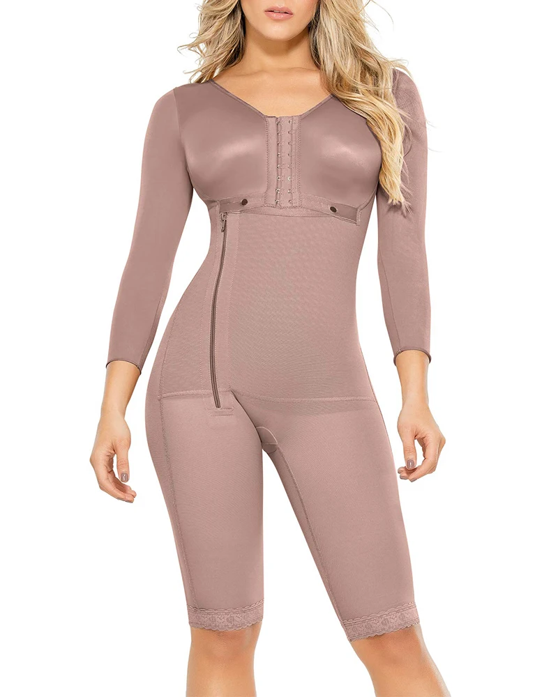 Fajas Girdles Colombian Shaper Full Body Shapewear Post Surgery Postpartum Corset Long Sleeve Abdomen Control Women Bodysuit