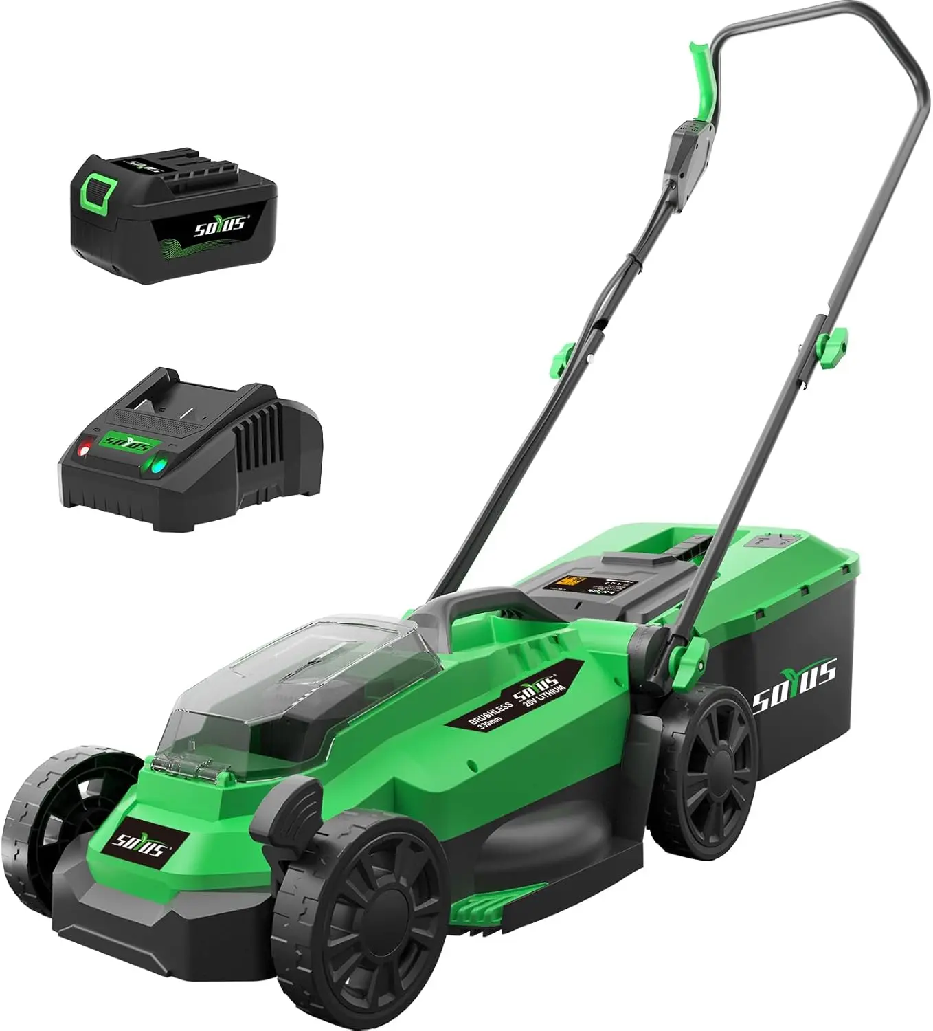 

Electric Lawn Mower Cordless, 13 Inch 20V Lawn Mowers with Brushless Motor, 5-Position Height Adjustment, 4.0Ah Battery