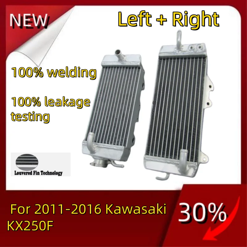 

NEW left + right Aluminum Radiator For 2011-2016 Kawasaki KX250F KX 250 F Cooler Cooling Coolant 2011 2012 2013 2014 2015 2016