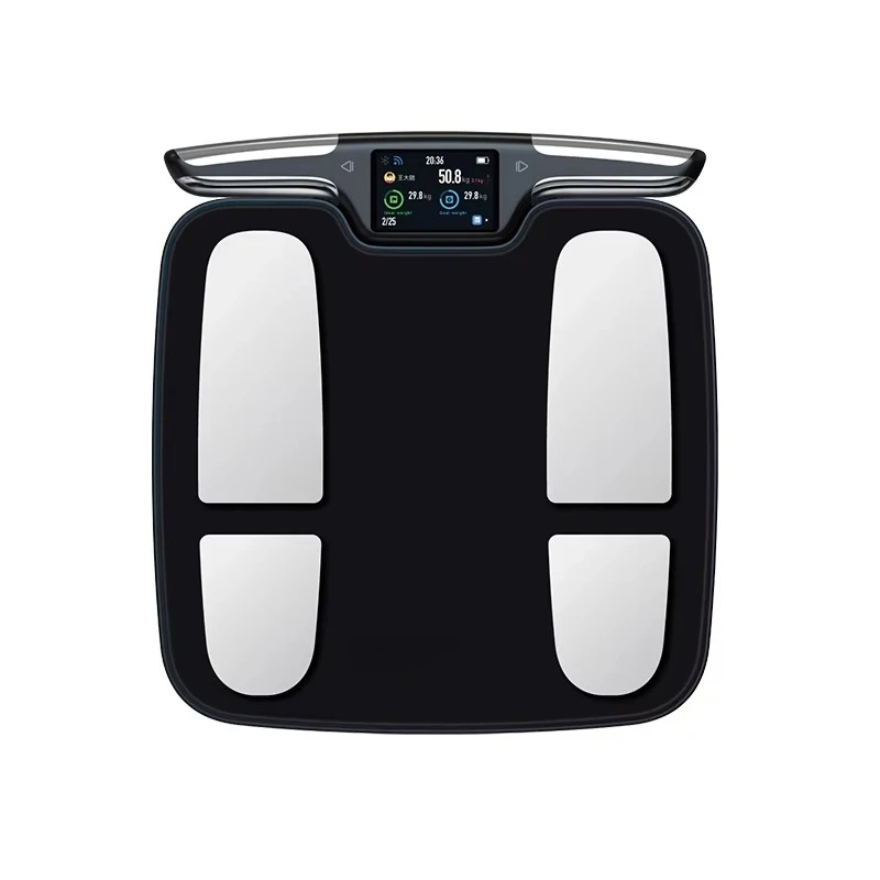 Unique 3.5-inch thin film transistor screen smart body fat scale with 8 electrodes upgraded Bluetooth body mass index