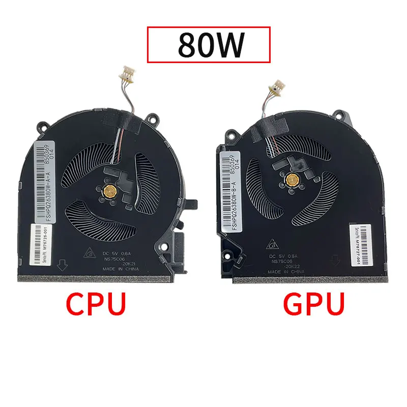 80W Laptop CPU GPU Cooling Fan For HP Shadow Genie 7/8 16-D TPN-Q263 16-E TPN-Q264 M75720-001 M75722-001 M75721 M75723 M7572