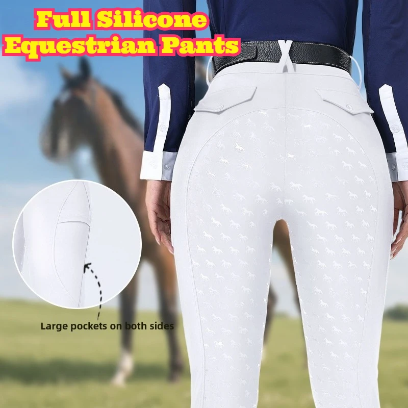 Full Seat Silicone Equestrian Riding Breeches Women Wear Resistant Breathable High Elastic All Season Comfortable Horse Riding